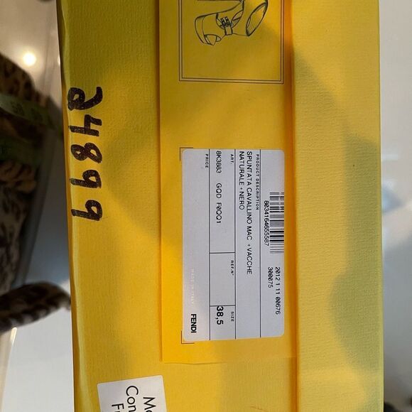 Fendi Leopard Calf Peep Toe Heels Size 38.5 Have never been worn - Picture 10 of 11